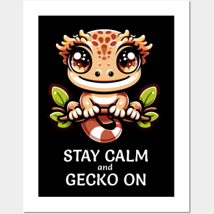 Funny Keep Calm and Carry On Gecko On Posters and Art
